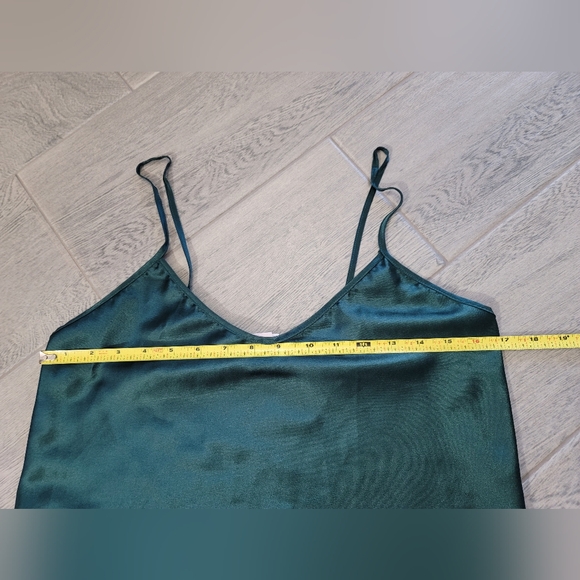 Vintage Secret Treasures Slip Dress Silky Cami Lingerie Sexy Dark Green Small - Picture 8 of 9